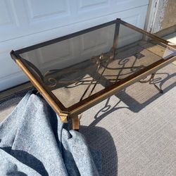 Beautiful  metal and glass coffee table  $65