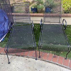 Vintage Wrought Iron Patio Chase Lounge 