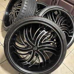 24 INCH WHEELS AND TIRES 5x115 & 5x120
