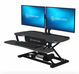 VERSADESK PowerPro 36 Inch Electric Standing Desk Converter – Push-Button Height Adjustable Sit to S