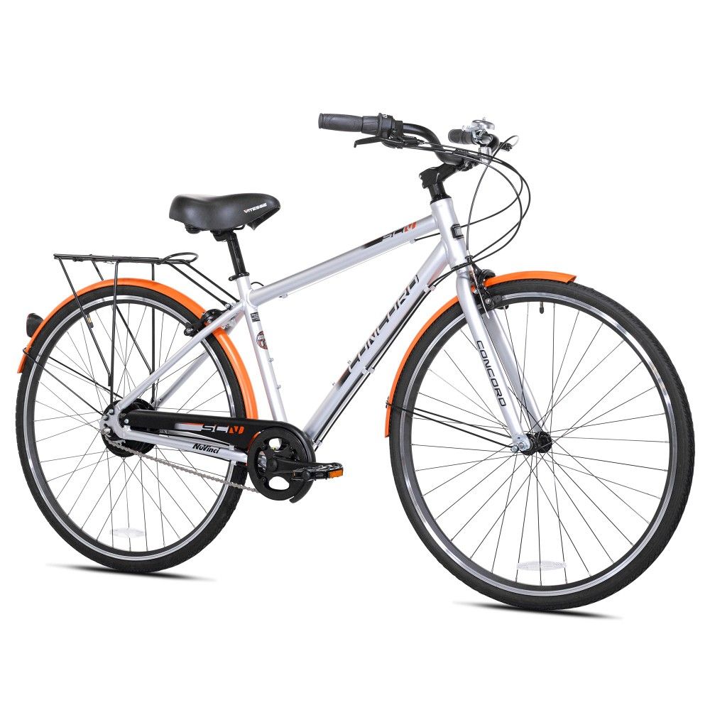 Concord 700c NuVinci Hub SCN Mens Bicycle, 17 Silver/Orange