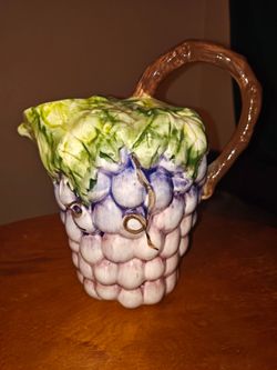 Ceramic Grape Cluster Pitcher