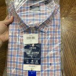 NWT IZOD Men’s dress shirt Size L