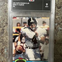 1991Brett Favre Stadium Club Rookie Graded 9