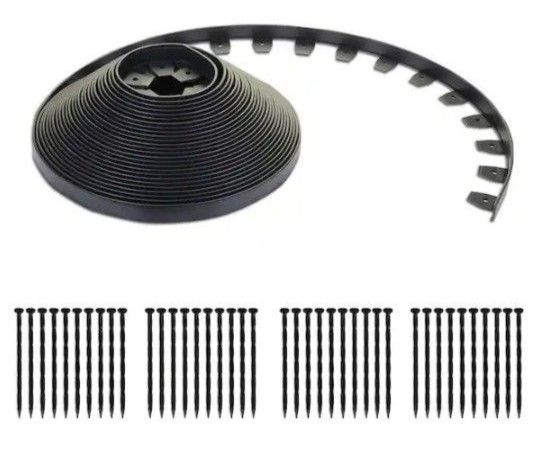 Landscape Edge Kit No Dig 100 Ft 40 Spikes Black