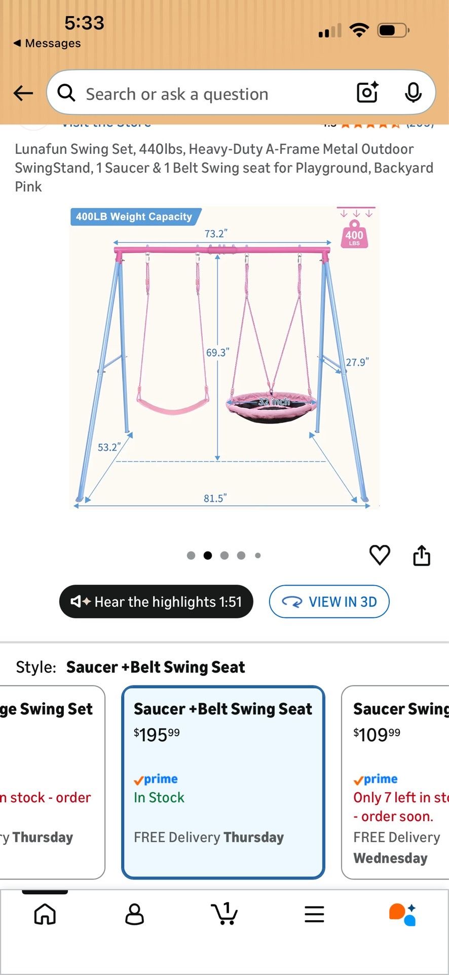 Swing set