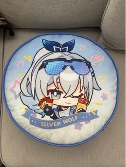honkai star rail x round1 silverwolf plush pillow !!