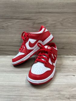 Nike Dunk Low White University Red (GS) Size 7Y FB9109-119 (PO1025162)