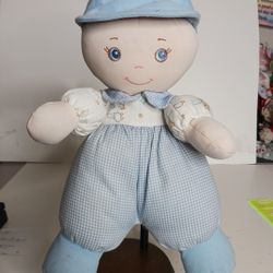 Rag Baby Doll soft vtg Geoffrey you & me 2001 boy plush nursery country  toy 