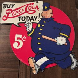 1930's Pepsi Cola 12 Inch cardboard sign.