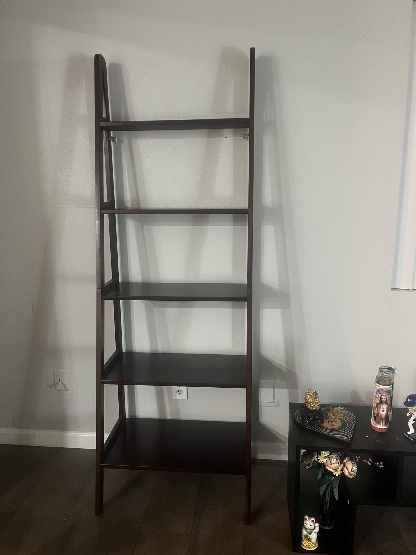 Floraaa Home 72” 5 Shelf Ladder Bookcase - Espresso