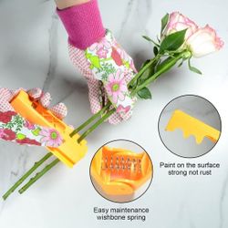Thorn Strippers with a Rose Pruning Shears and Garden Rose Gloves Pink