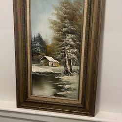 Farm scene painting 20 w by 32 H