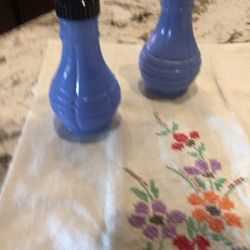 Vintage Fired On Blue S/P Shakers