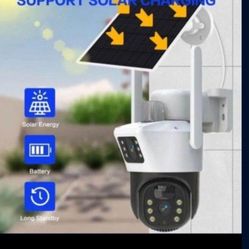 SOLAR SECURITY CAMERA APP CONTROL HUMAN DETECTION WATER PROOF APP CONTROL WATERPROOF TWO WAY AUDIO SOLAR ENERGY HIGH DEFINITION FULL COLOR NIGHT VISIO