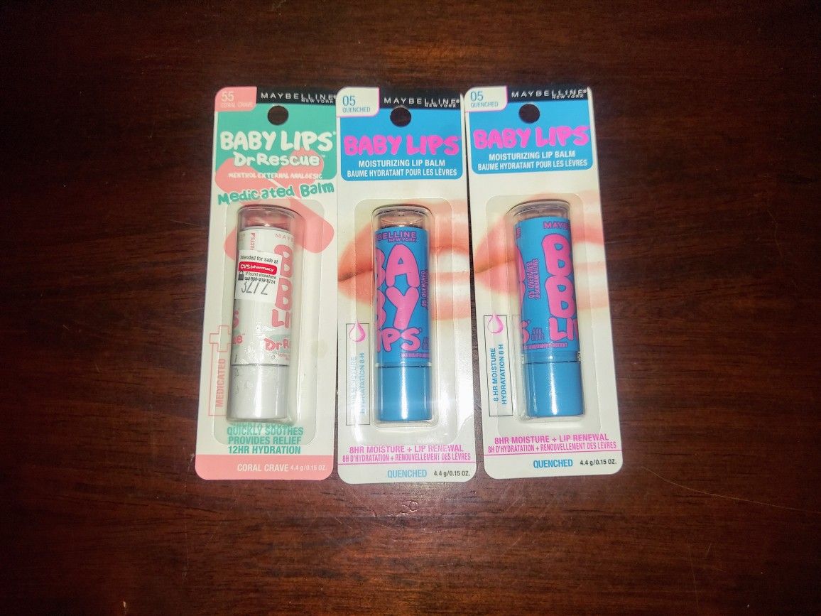 Maybelline BabyLips $3 EACH-- X Streets Ray/ Higley