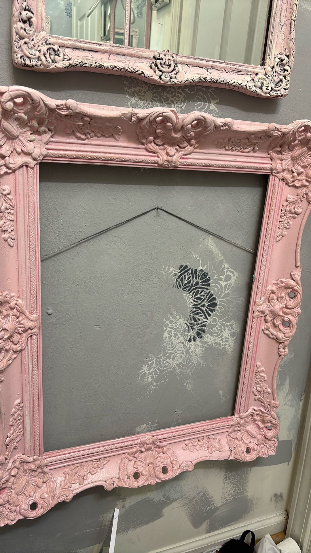 ✨ Shabby Chic Pink Mirror & Frame – Vintage Cottagecore Vibes ✨