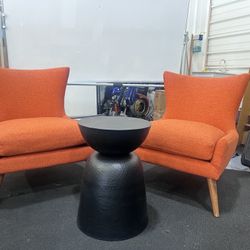 Vintage Orange Armchair Set