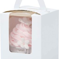 YoTruth Pale Grey Cupcake Boxes Single 50 Pack Easy Assembly Bottom (Classic Series)

