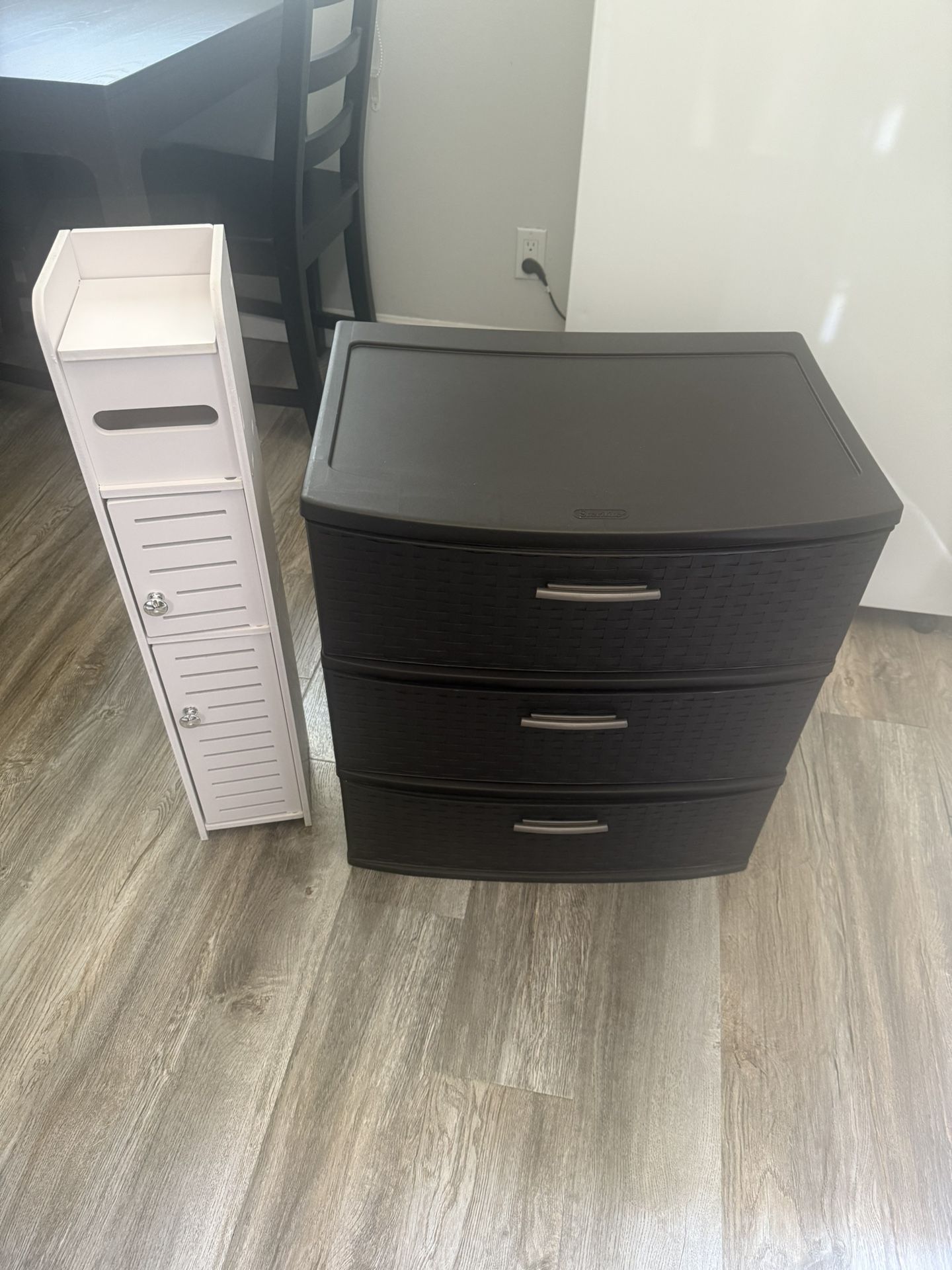 Sterilite 3 Drawer Wide Weave Storage Tower + TuoxinEM Storage Cabinet for Small Spaces
