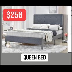 Queen Bed  ( Mattress Not Included )