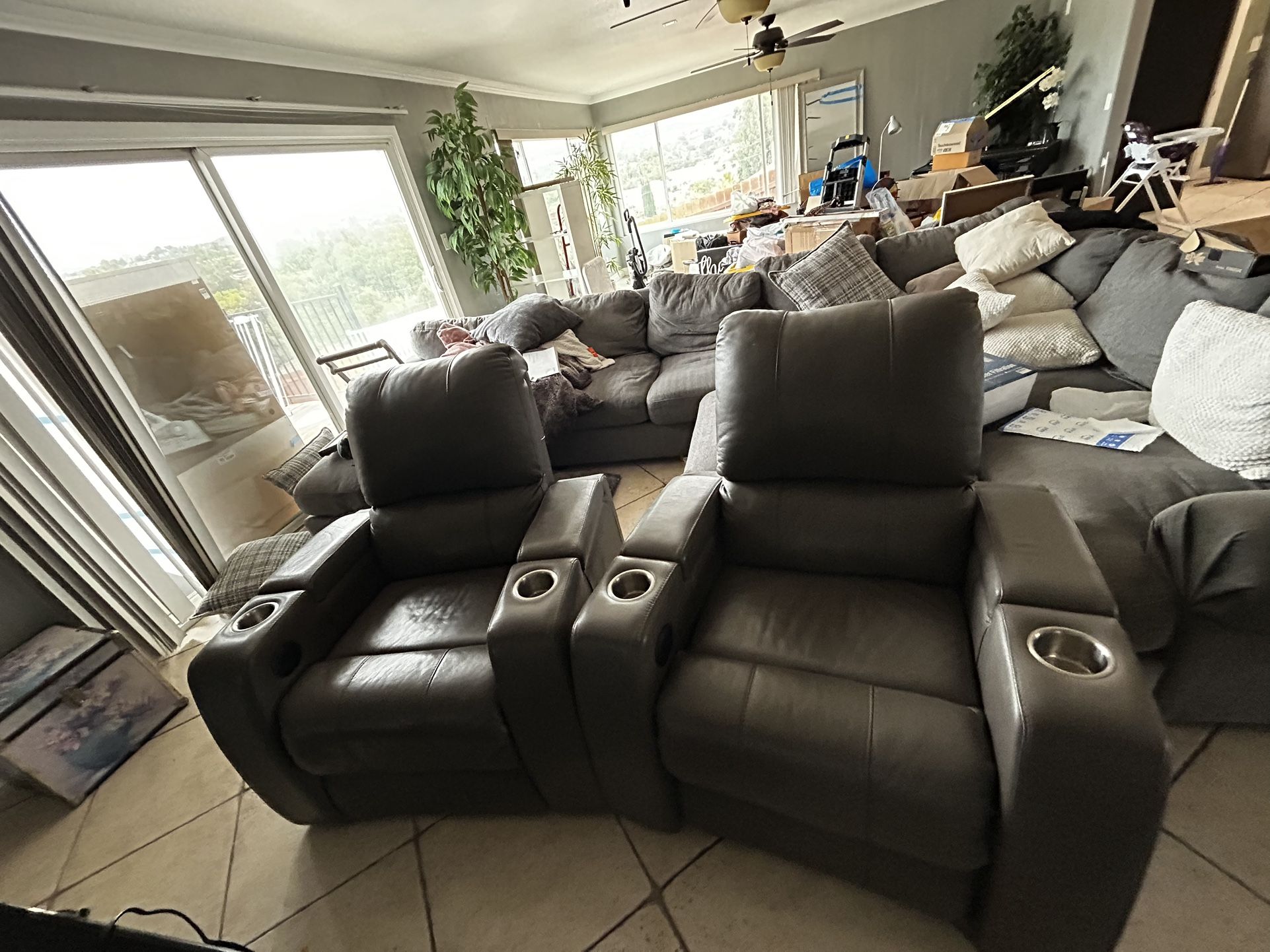 Grey recliners