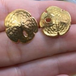 Gold tone Sand Dollar earrings