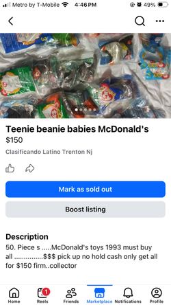 Mc Donald old Ty toys