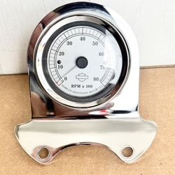 Genuine Harley-Davidson Tachometer and Chrome Mounting Bracket off 2009 Dyna Tach 