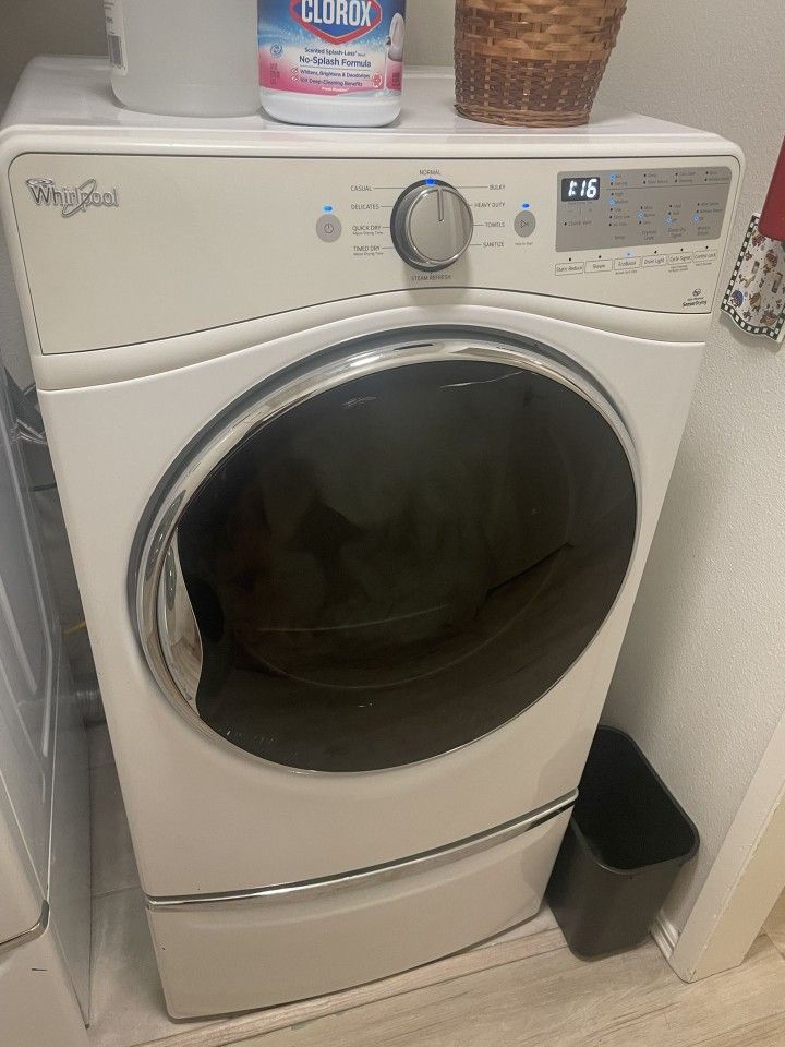 Electric Whirlpool Dryer W/storage Pedestal