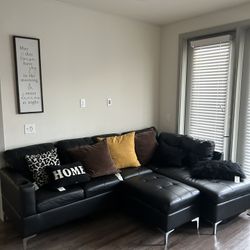 All Black Sectional Couch 