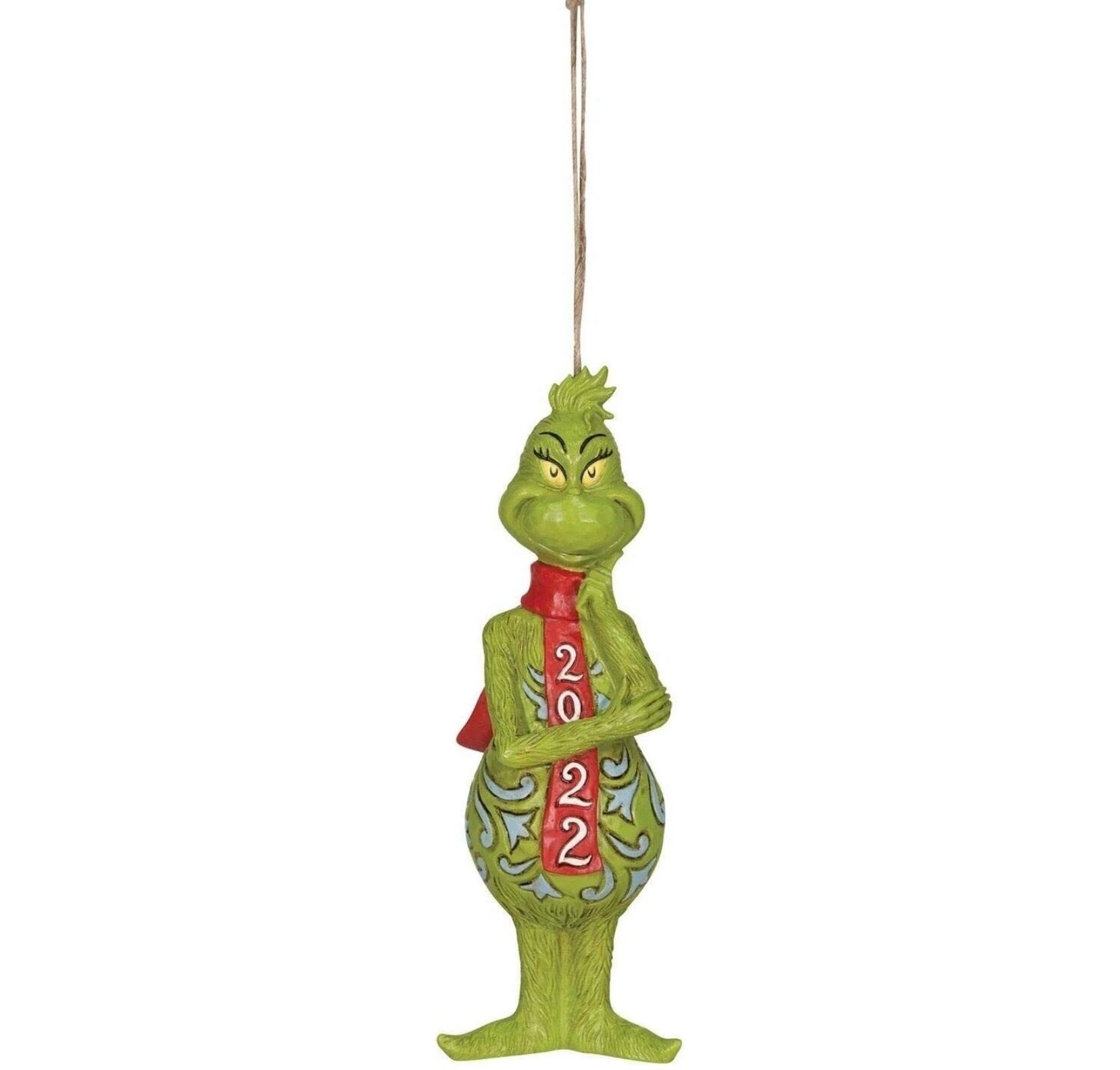 CHRISTMAS GRINCH ORNAMENT, JIM SHORE (SALE)