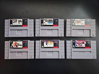 Super Nintendo SNES Game Lot Of 6 NHL 94, 95, 96, 97, Brett Hull, NHLPA