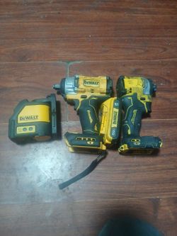 2 impact  dewalt 1/2 & impact 1/4 + laser metric por todo