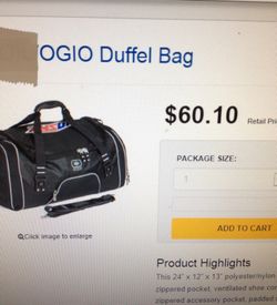 Ogio duffel bag black