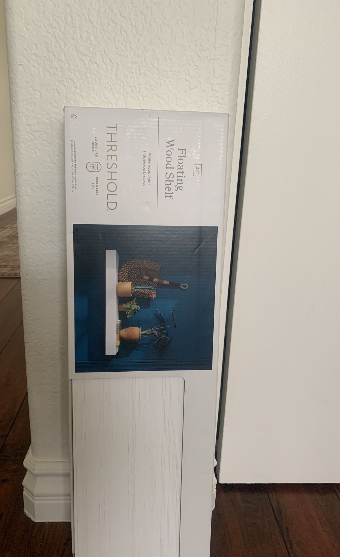 Threshold Floating Wood Shelf. 24”
