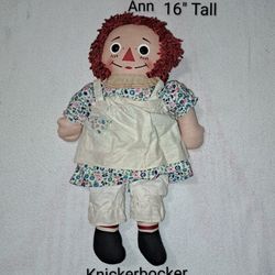 Vintage Original 1960's Rare Knickerbocker Raggedy Ann Doll (All Original) In Excellent Condition