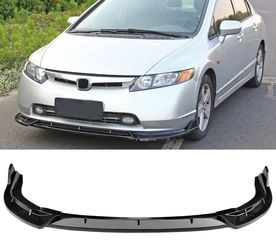 06-08 Honda Civic 4Dr Front Bumper Lip Spoiler Gloss Black