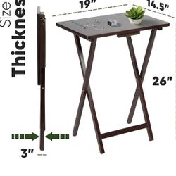 pj wood folding tv tray & snack table expresso