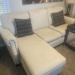 Cream sofa Sectional & Coffeee Table & End Tables
