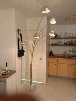 ⨠VINTAGE 5-ARM BRASS ARC FLOOR LAMP ā REAL STATEMENT PIECE āØ