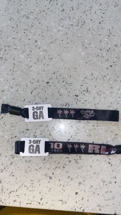 2 (3Day)General Admission Rolling Loud Wristbands 