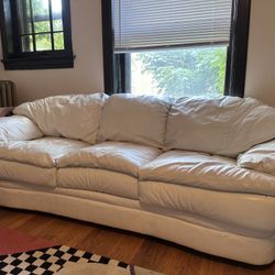 White Leather Couch 