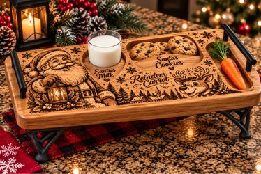 Handmade Santa Milk & Cookies Christmas Tra