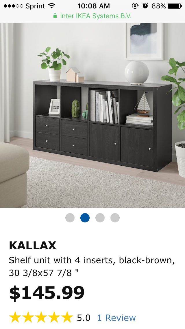 Ikea Kallax 2x4 Cube Shelf With Drawer And Door Inserts
