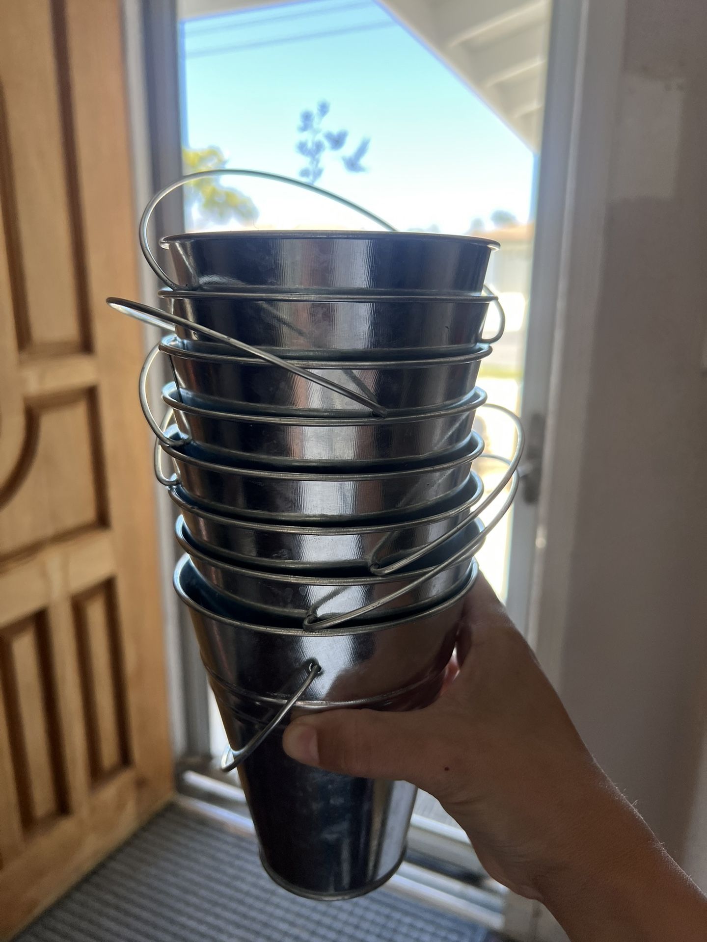 Metal Tin Pails Galvanized Buckets Decor