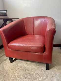 Faux Leather Red Chair