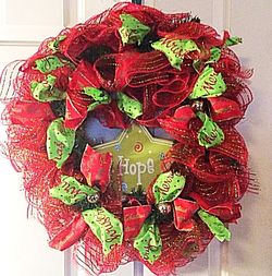 Deco Mesh Christmas “Hope” Wreath