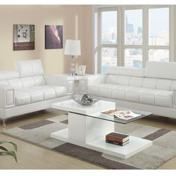 White Sofa And Love Seat Set (Free Delivery)
