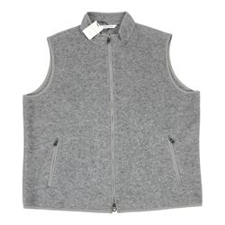 Peter Millar Crown Flex Fleece Vest Mens XL Gray Full Zip 100% Merino Wool BNWT!
